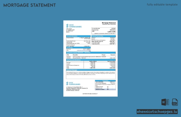 Indonesia Bank Sumsel Babel Hypothekenabrechnung Word- und PDF-Beispielvorschau